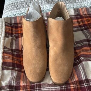 H by Halston Tan Suede Ankle Boots